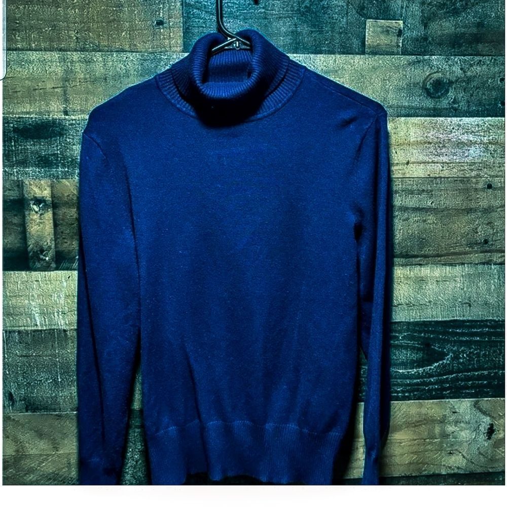 Coldwater Creek Deep Blue Turtleneck Top